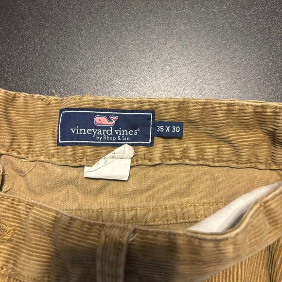 Vineyard Vines Mens 35 x 30 Dark Tan Brown Corduroy Pants  5-Pocket - Picture 6 of 8